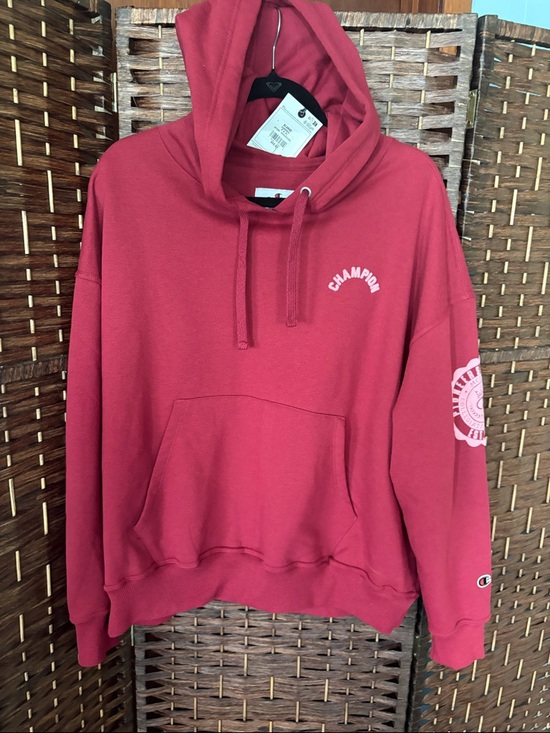 Champion Tops - Champion Cardinal Red Pullover Hoodie with Small Logo